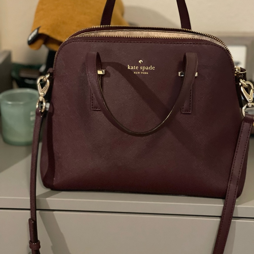 kate spade Medium Dome Cross Body Tote - PLUM *dust bag included*